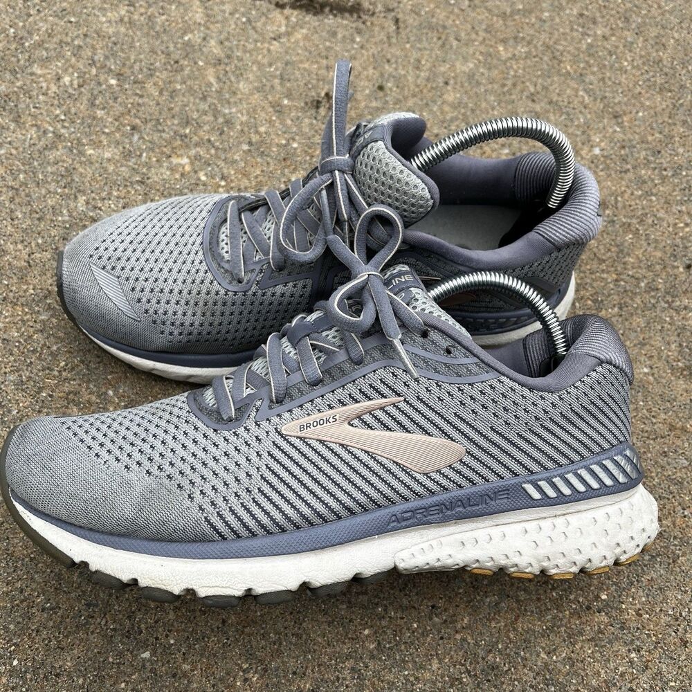 Brooks Womens Size 8 B Adrenaline GTS 20 1202961B073 Gray Running Sneakers - Picture 2 of 14